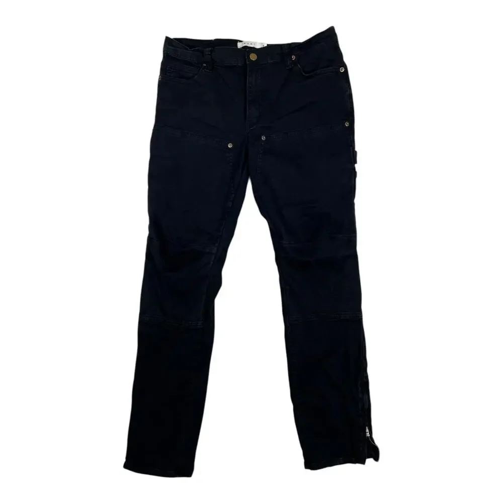Mnml Double Knee Carpenter Jeans Mens 30x30 Black Ankle Zip Pants
